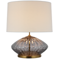 Load image into Gallery viewer, Everleigh Medium Fluted Table Lamp - Smoked Glass
