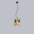 Load image into Gallery viewer, Excalibur 3-Light Chandelier - Brushed Brass/Sand Black Finish
