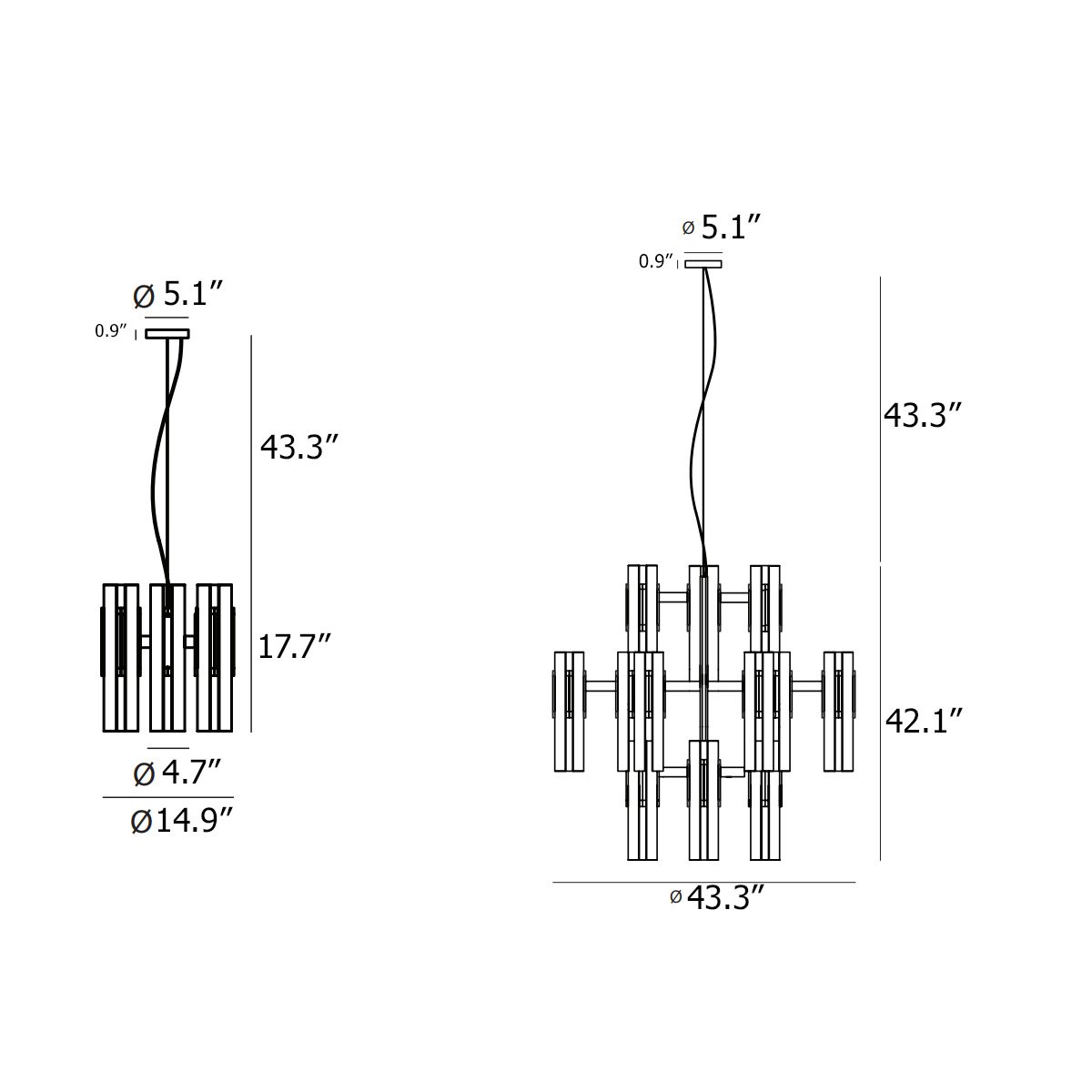 Excalibur Chandelier - Diagram