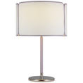 Load image into Gallery viewer, Eyre Medium Table Lamp - Polished Nickel Finish Lilac Leather Shade
