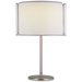 Eyre Medium Table Lamp - Polished Nickel Finish Lilac Leather Shade
