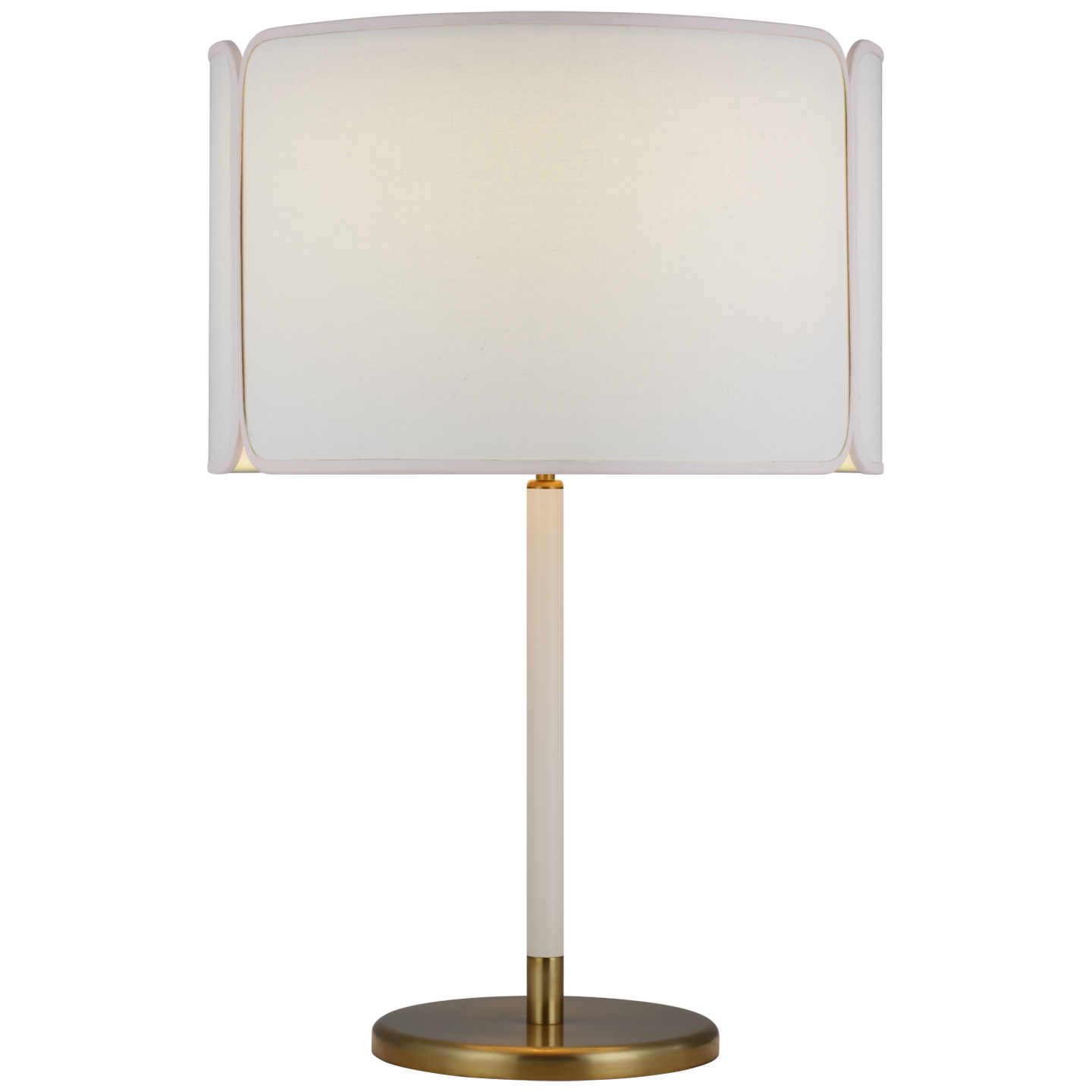 Eyre Medium Table Lamp - Soft Brass Finish Cream Leather Shade