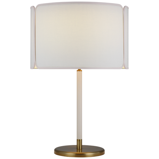 Eyre Medium Table Lamp - Soft Brass Finish Cream Leather Shade