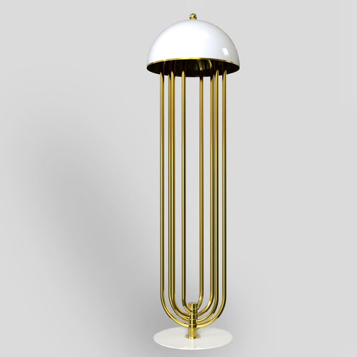 Floor Lamp - White and Gold Finish