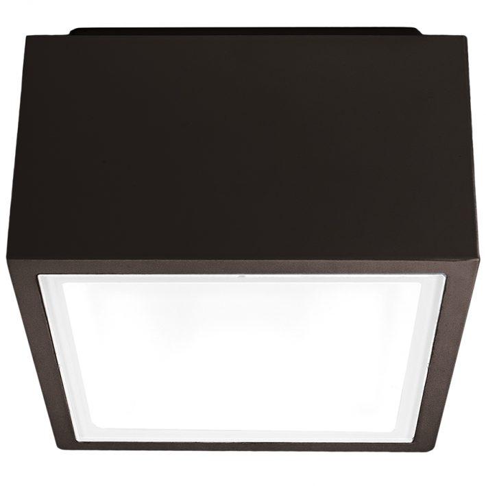 Bloc Outdoor LED Flush Mount Ceiling Light - Bronze Finish