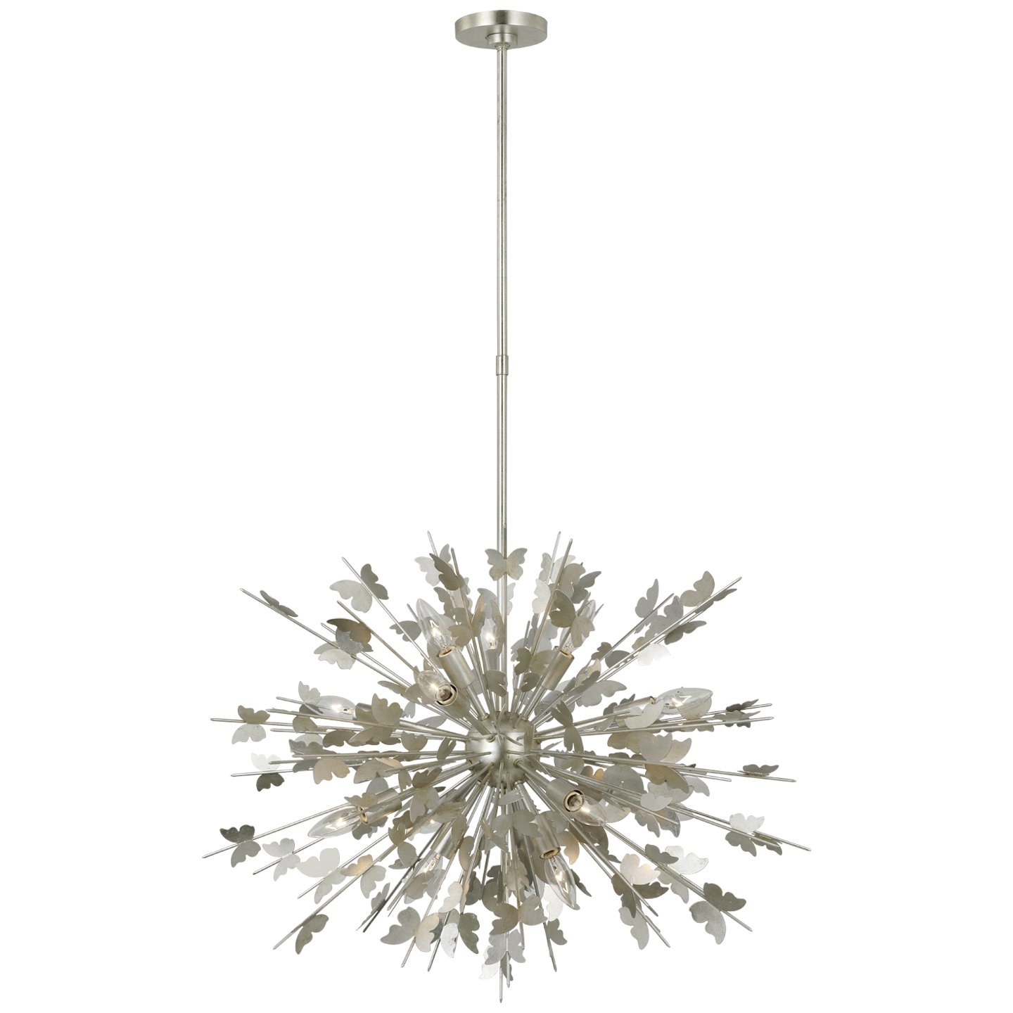 Farfalle Medium Chandelier - Burnished Silver Leaf Finish