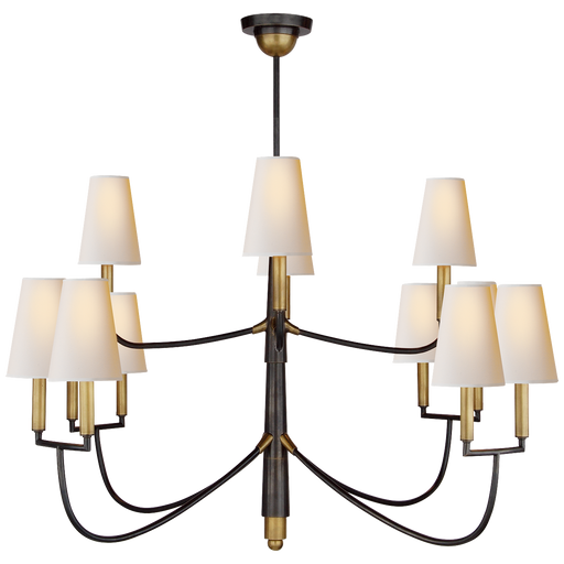 Farlane Large Chandelier - Bronze with Hand-Rubbed Antique Brass