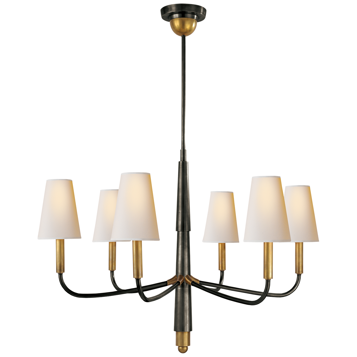 Farlane Small Chandelier - Bronze with Hand-Rubbed Antique Brass