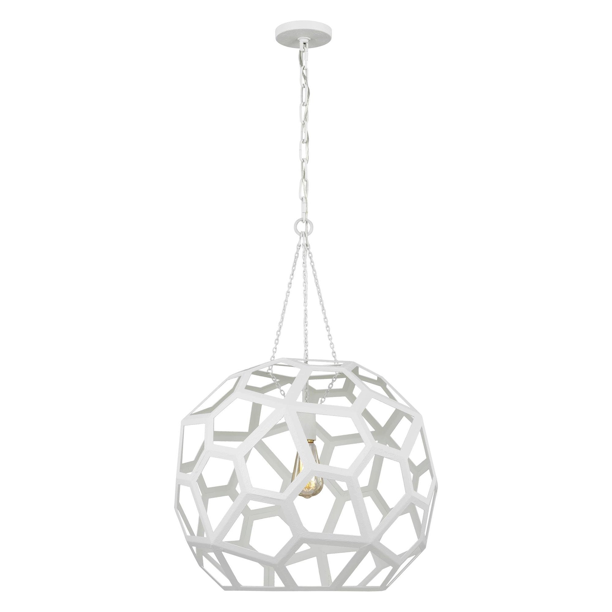 Feccetta Large Pendant - Paper Mache White Finish