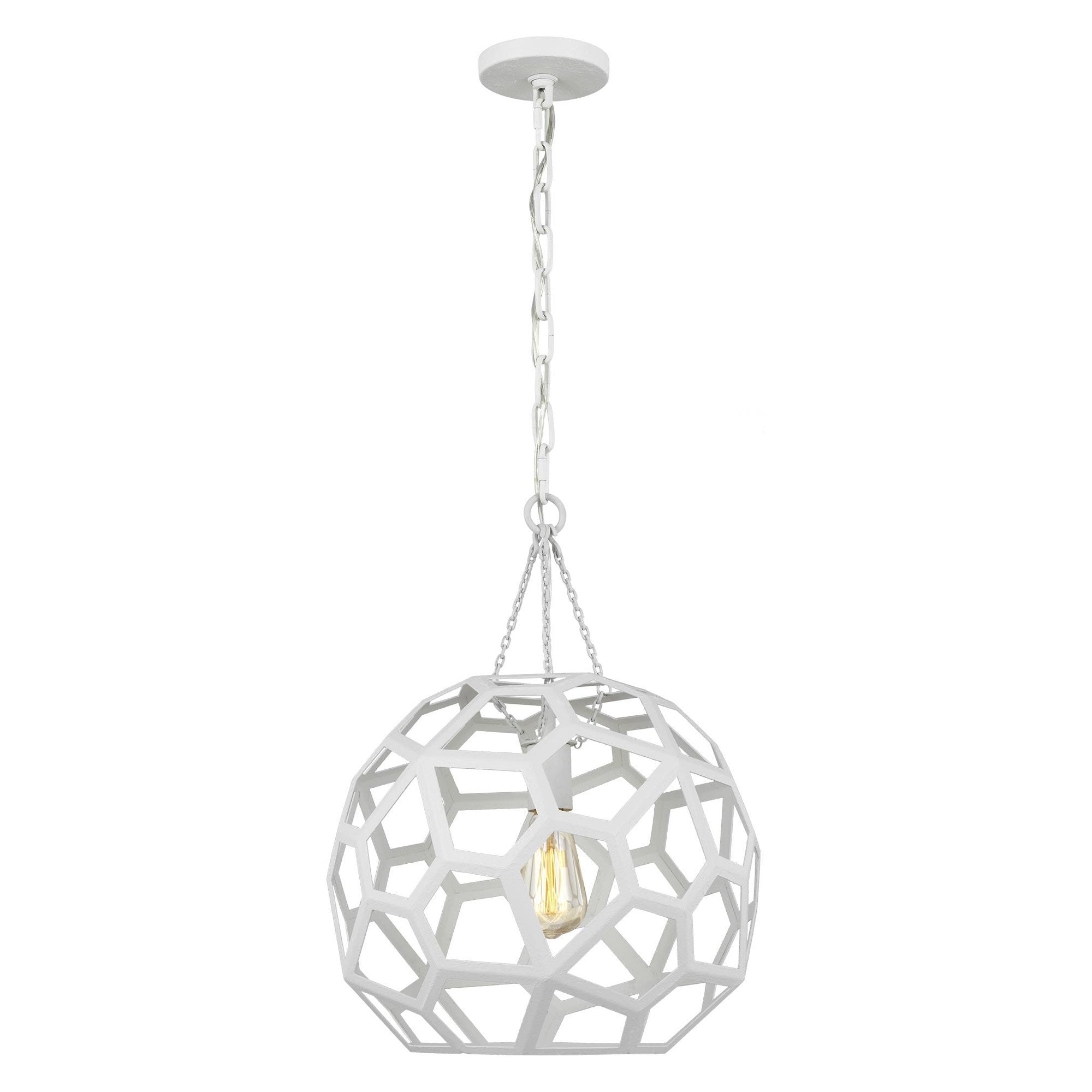 Feccetta Medium Pendant - Paper Mache White Finish