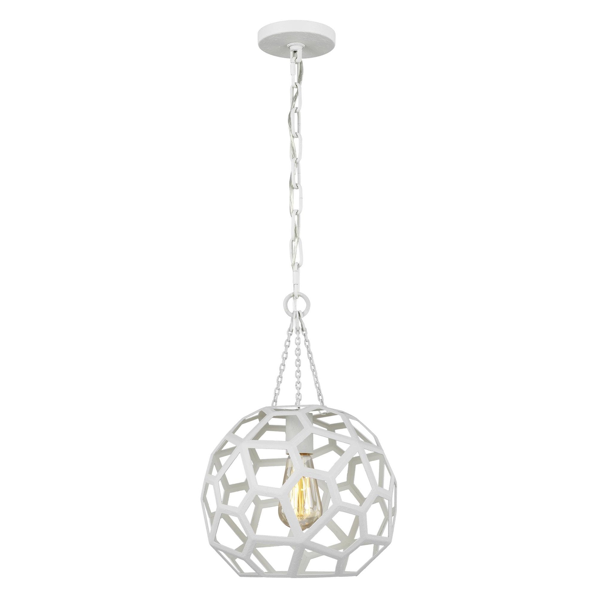 Feccetta Small Pendant - Paper Mache White Finish