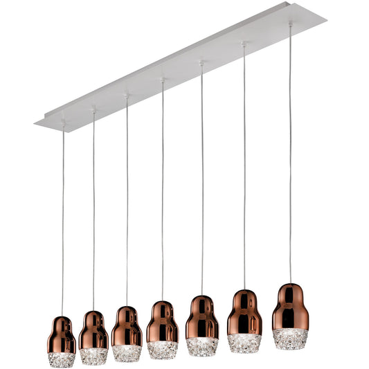 Fedora LED Multi-Light Linear Suspension - Bronze Finish