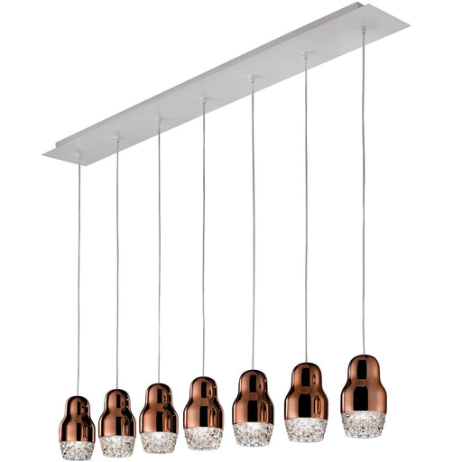 Fedora LED Multi-Light Linear Suspension - Bronze Finish