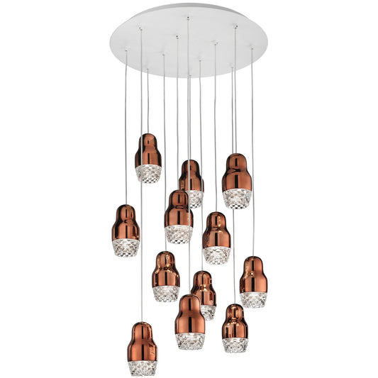 Fedora LED 12-Light Pendant - Bronze Finish