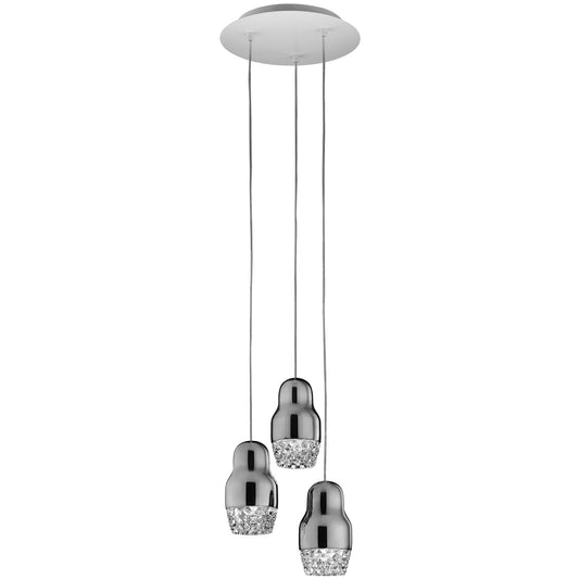 Fedora LED 3-Light Pendant - Chrome Finish