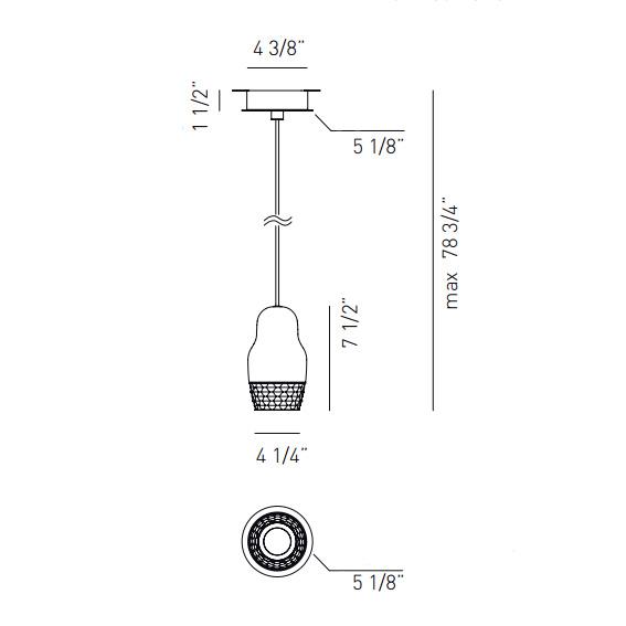 Fedora LED Pendant - Diagram