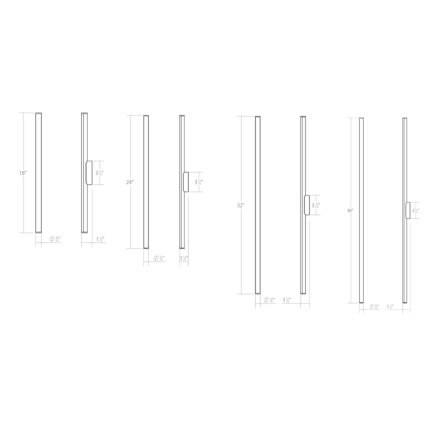 Fino LED Bath Bar - Diagram