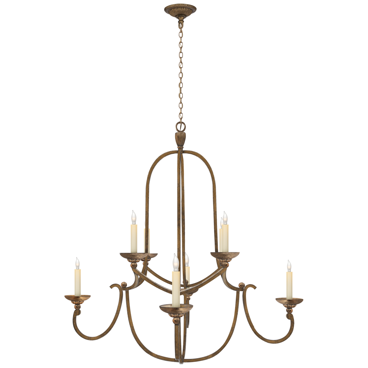 Flemish Medium Round Chandelier - Gilded Iron Finish