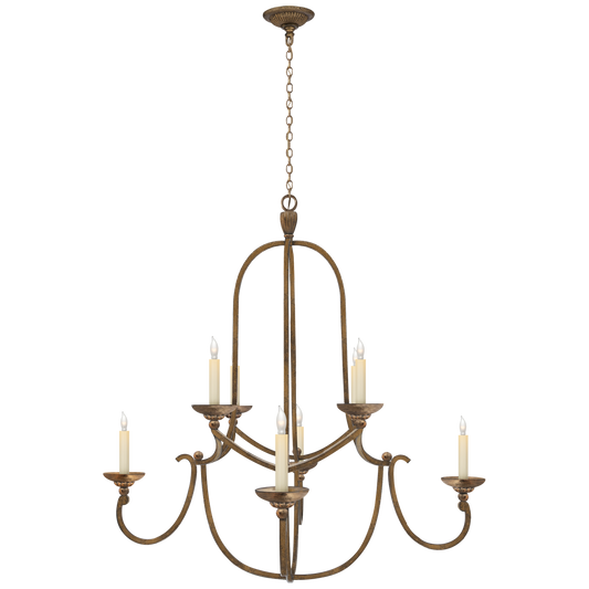 Flemish Medium Round Chandelier - Gilded Iron Finish