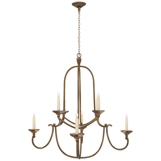 Flemish Medium Round Chandelier - Gilded Iron Finish