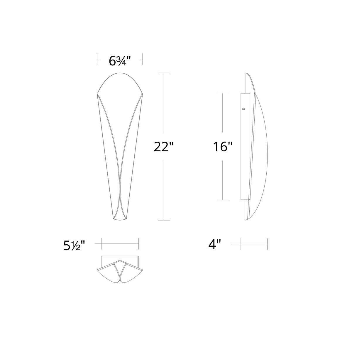 Fleur LED Wall Sconce - Diagram