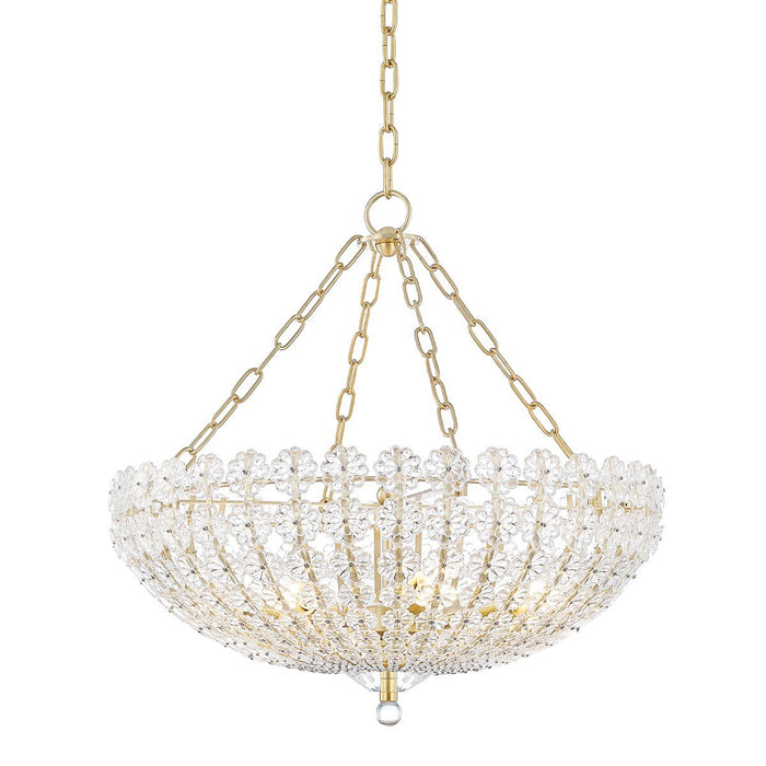Floral Park Small Chandelier - Aged Brass