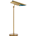 Load image into Gallery viewer, Flore Desk Lamp - Soft Brass/Rivera Blue Finish
