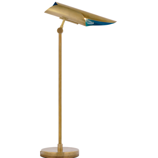 Flore Desk Lamp - Soft Brass/Rivera Blue Finish