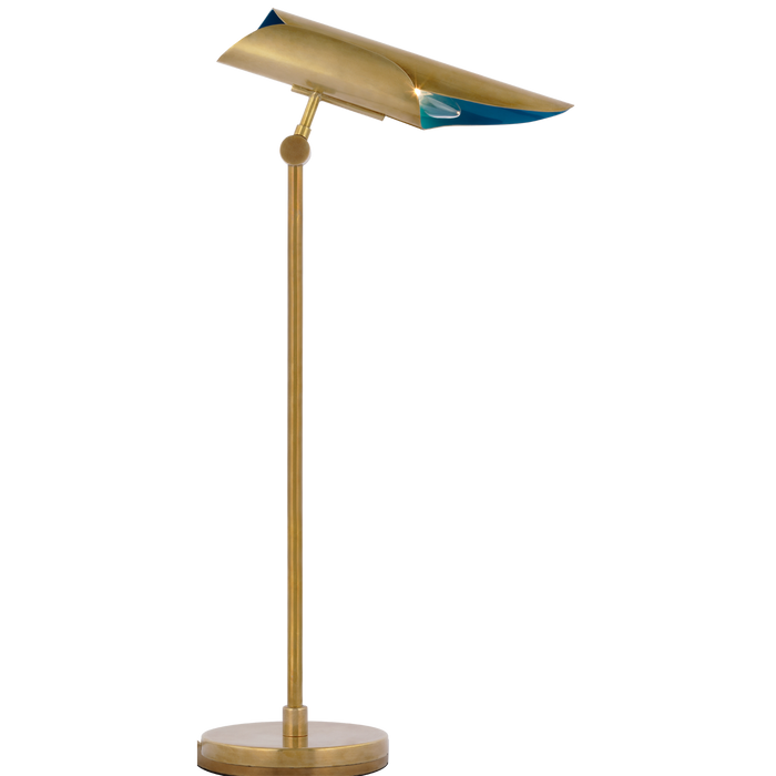 Flore Desk Lamp - Soft Brass/Rivera Blue Finish