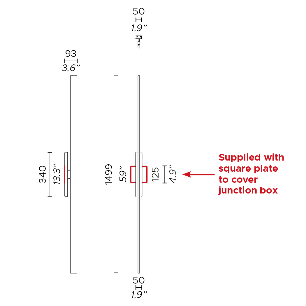 Fly LED Wall Sconce - Diagram