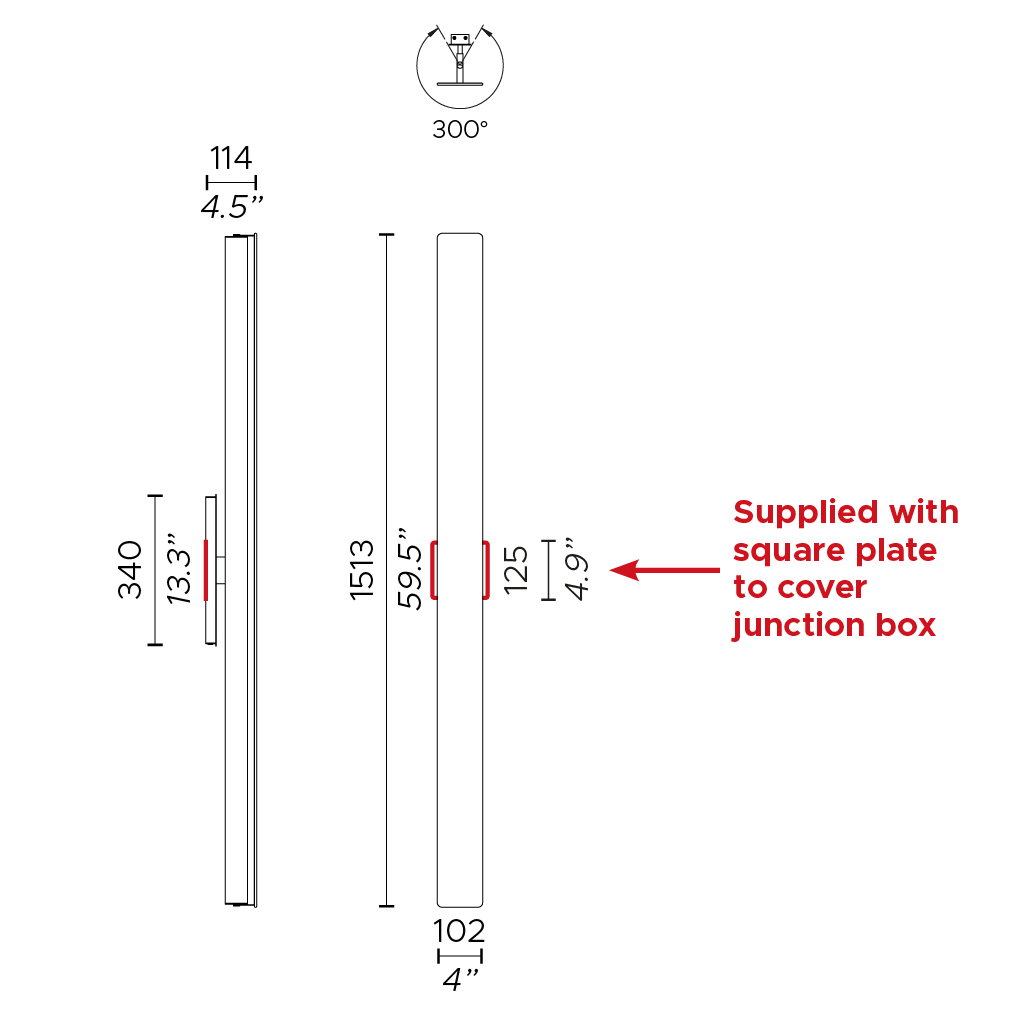 Fly Vela LED Wall Sconce - Diagram