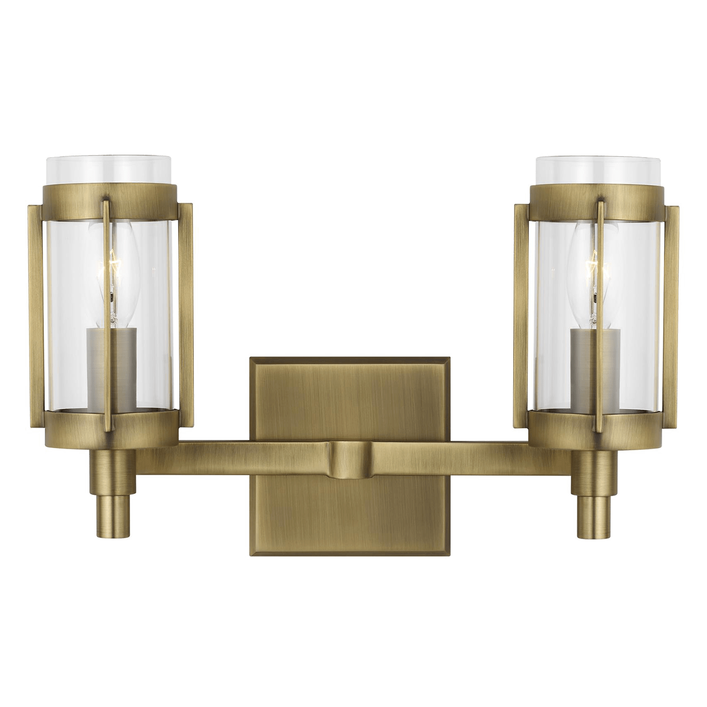 Flynn 2-Light Bath Bar - Time Worn Brass Finish