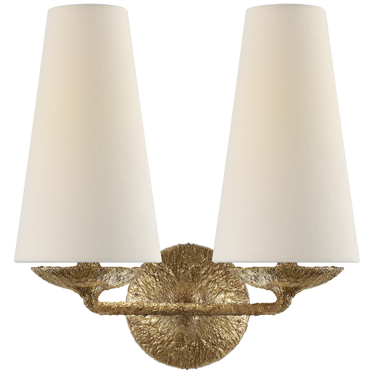 Fontaine Double Sconce - Gilded Plaster