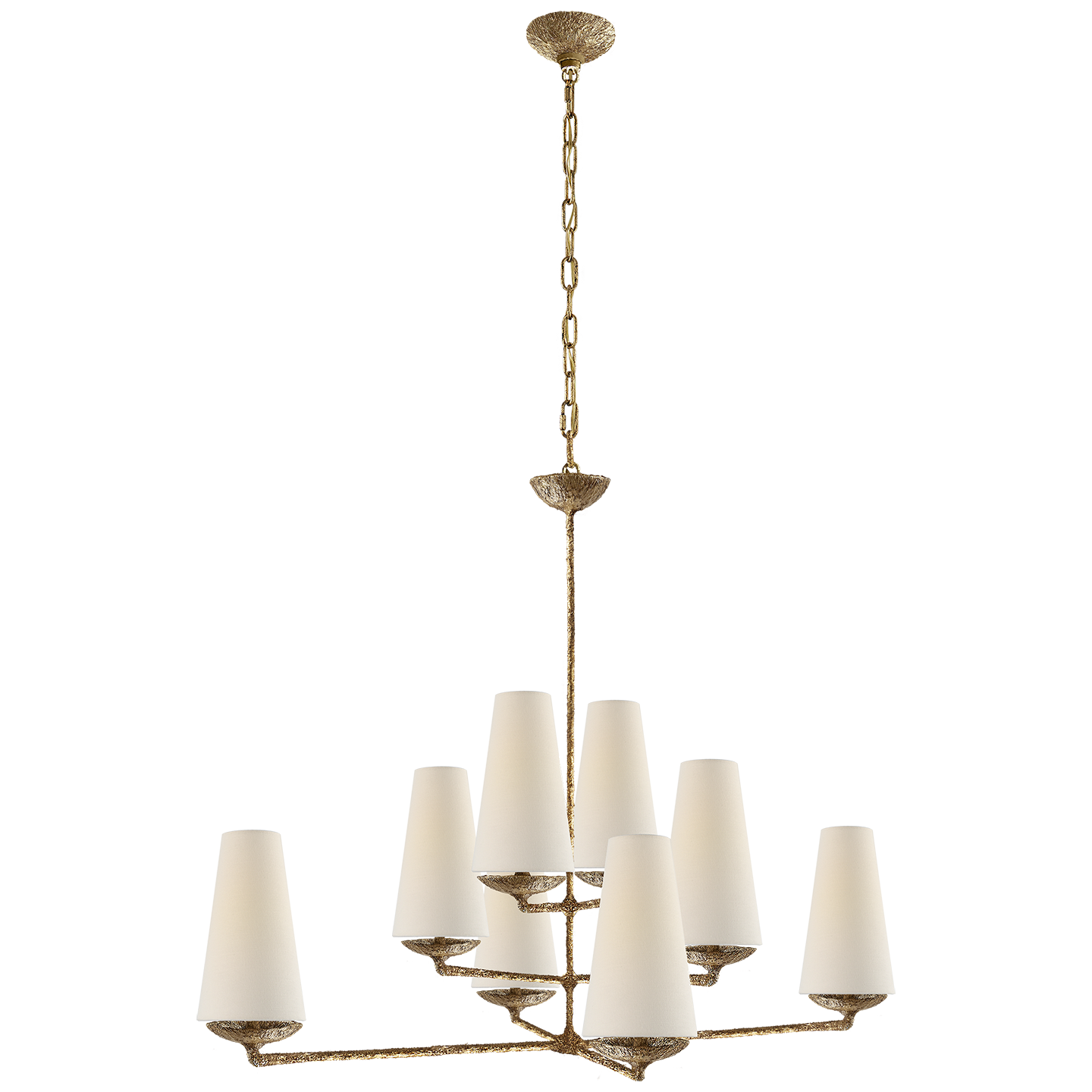 Fontaine Large Offset Chandelier - Glided Plaster