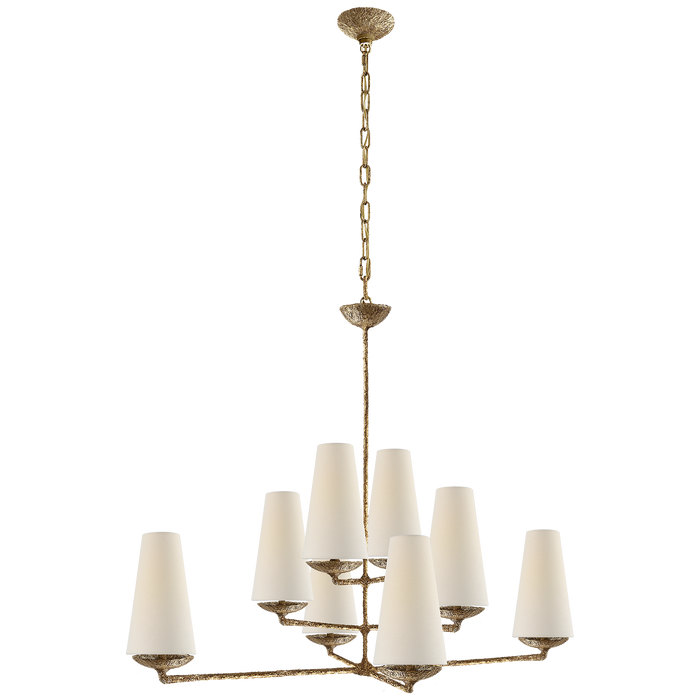 Fontaine Large Offset Chandelier - Glided Plaster