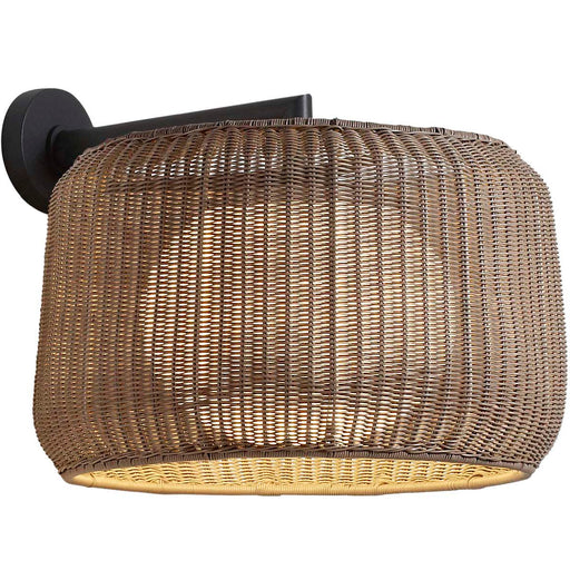 Fora LED Outdoor Wall Sconce - Graphite Brown/Rattan Brown Finish