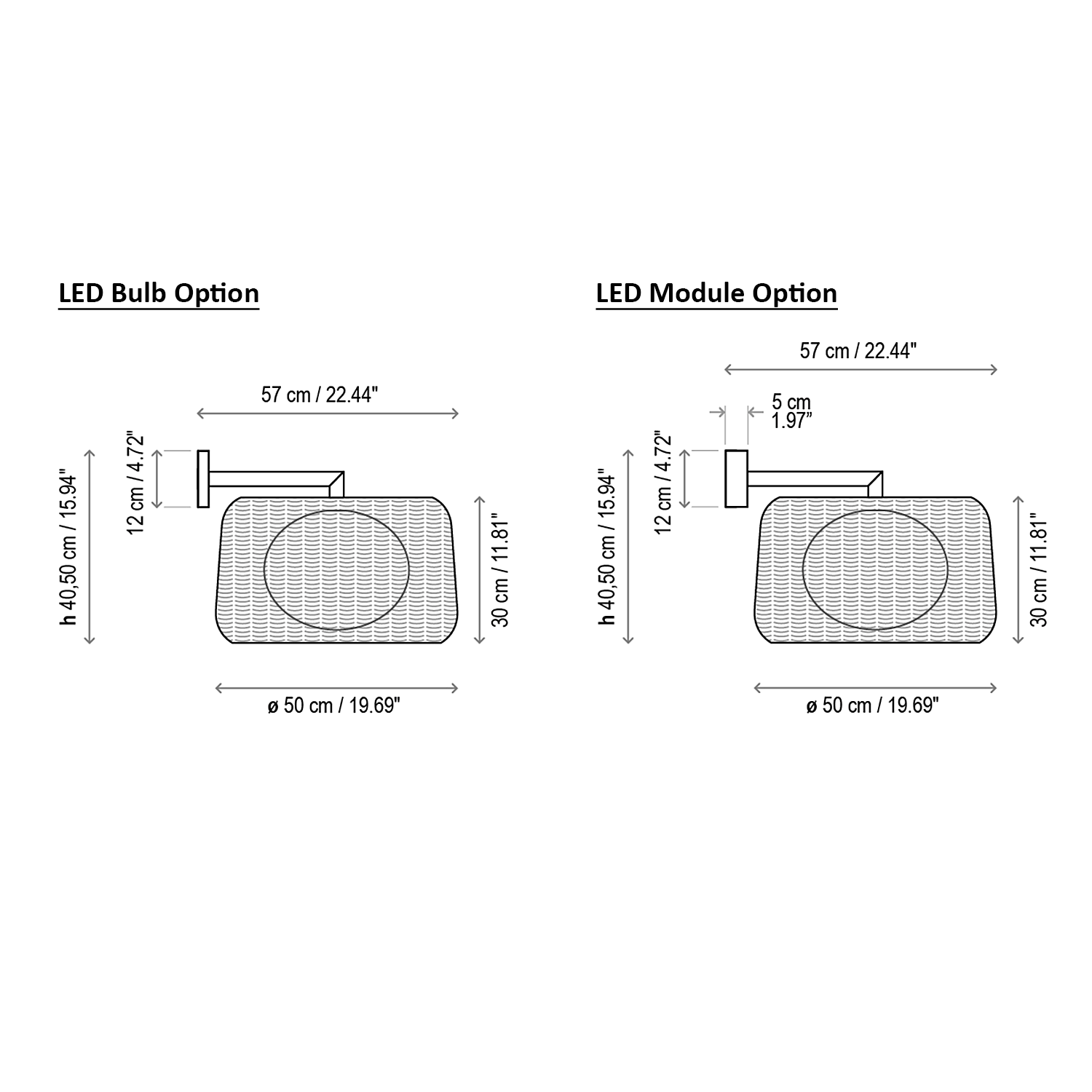 Fora LED Outdoor Wall Sconce - Diagram