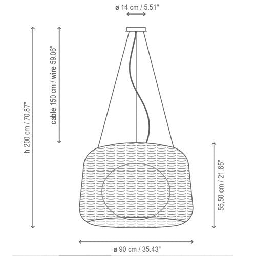 Fora Outdoor Pendant Light - Diagram