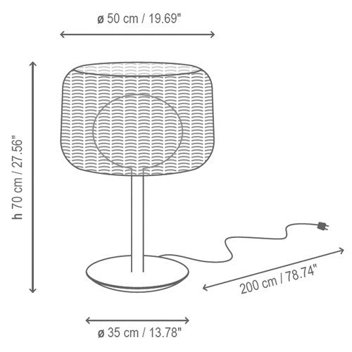 Fora Outdoor Table Lamp - Diagram