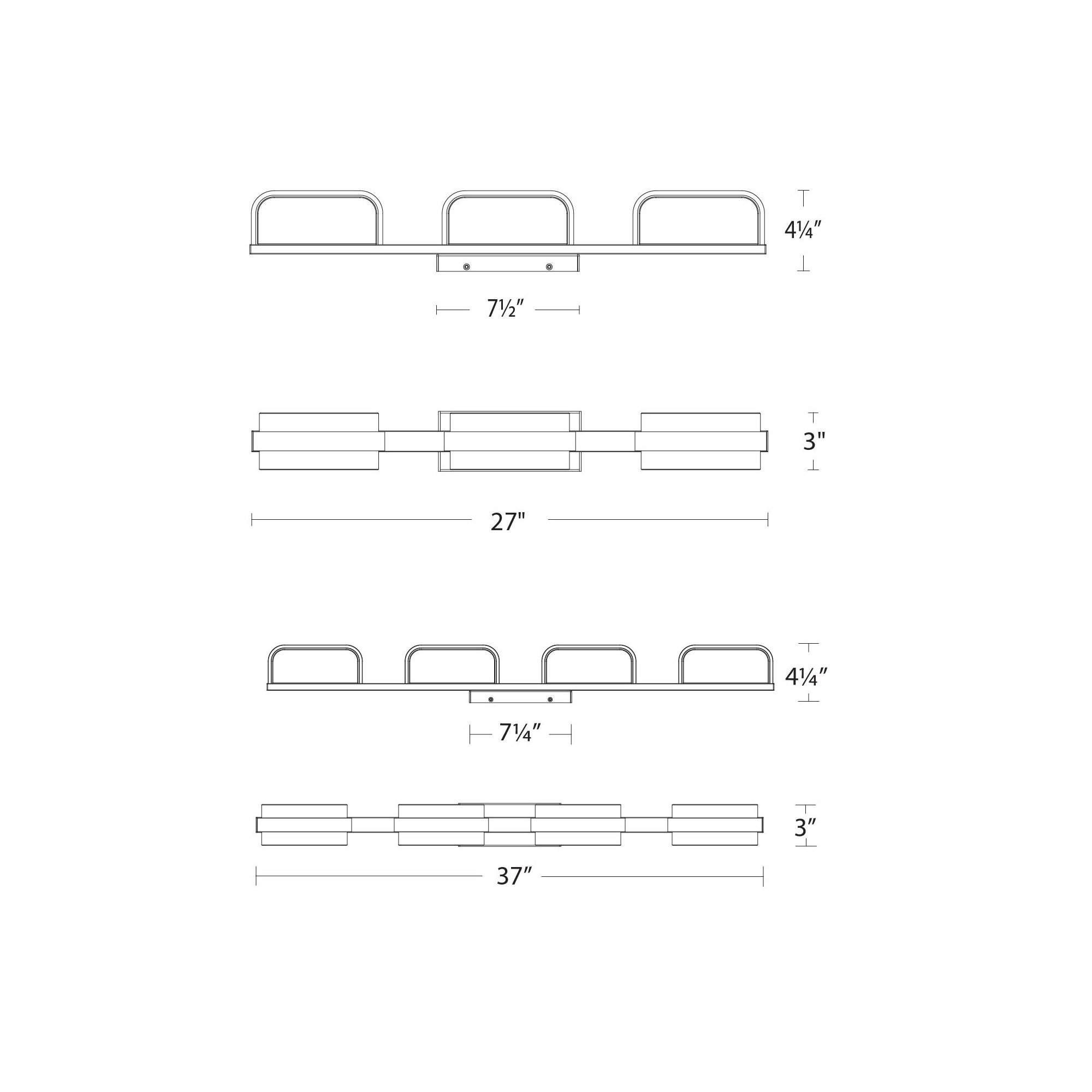 Forbes LED Bath Bar - Diagram