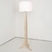 Forma LED Floor Lamp - Forma LED Floor Lamp - Maple / White Linen Shade / Brushed Nickel Finish