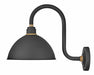 Foundry 12" Dome Shade Hook Arm Outdoor Wall Light - Textured Black/17" Height