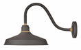 Load image into Gallery viewer, Foundry 16" Shade Curve Arm Outdoor Wall Light - Museum Bronze/18" Arm
