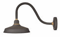 Foundry 12" Shade Curve Arm Outdoor Wall Light - Museum Bronze/18" Arm