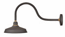 Foundry 12" Shade Curve Arm Outdoor Wall Light - Museum Bronze/25" Arm