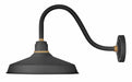 Foundry 16" Shade Curve Arm Outdoor Wall Light - Textured Black/18" Arm