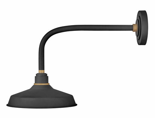 Foundry 12" Shade Outdoor Wall Light - Textured Black/18" Arm
