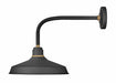 Foundry 16" Shade Outdoor Wall Light - Textured Black/18" Arm