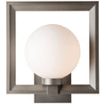 Load image into Gallery viewer, Frame Large Outdoor Wall Sconce - Coastal Dark Smoke Finish with Opal Glass Shade
