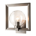 Load image into Gallery viewer, Frame Large Outdoor Wall Sconce - Coastal Dark Smoke Finish with Water Glass Shade
